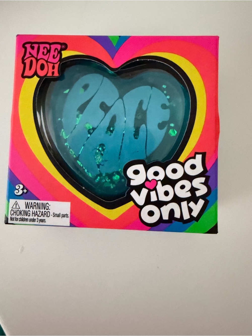 Nee Doh Good Vibes Only Heart peace - new and authentic!